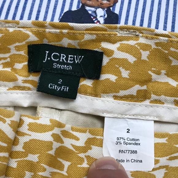 J. Crew Women City Fit Pants Cropped Yellow Size 2 - Picture 2 of 8